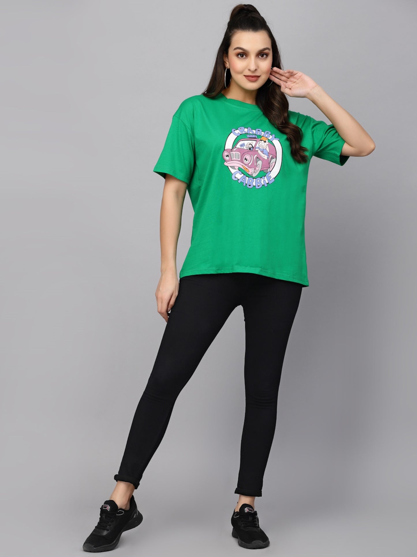 Mafadeny Crabby Cabbie Printed Round Neck Cotton T-shirt