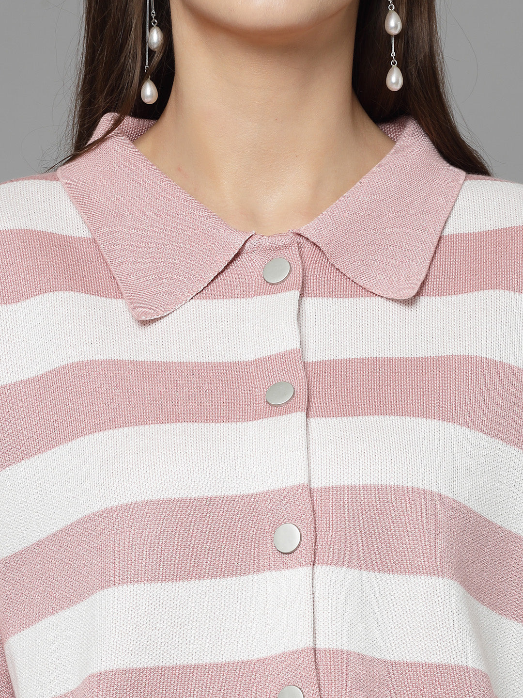 Mafadeny Women Winter Wear Pink Stylish & Cosy Shirt