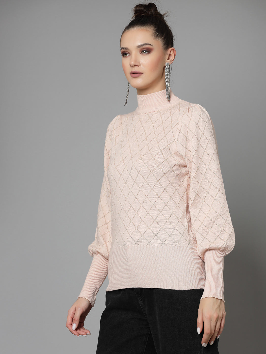 Mafadeny Women Winter Wear Peach Stylished & Cosy Top