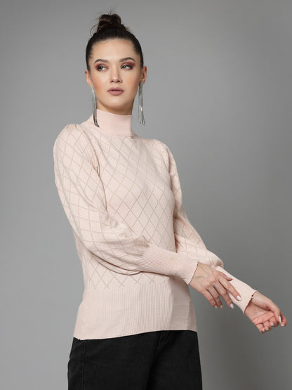 Mafadeny Women Winter Wear Peach Stylished & Cosy Top