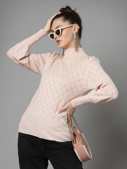 Mafadeny Women Winter Wear Peach Stylished & Cosy Top