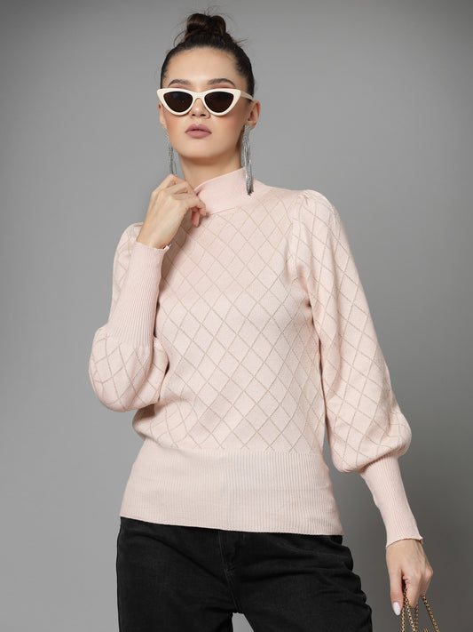 Mafadeny Women Winter Wear Peach Stylished & Cosy Top