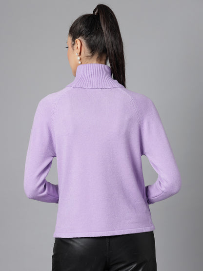 Mafadeny Women Winter Wear Lavender Stylished & Cosy Top