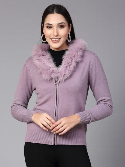 Mafadeny Women Winter Wear Mauve Stylished Top