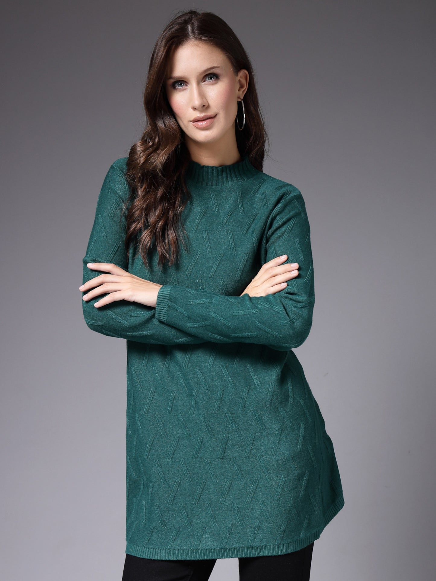 Mafadeny Women Winter Wear Green Stylished & Cosy Top