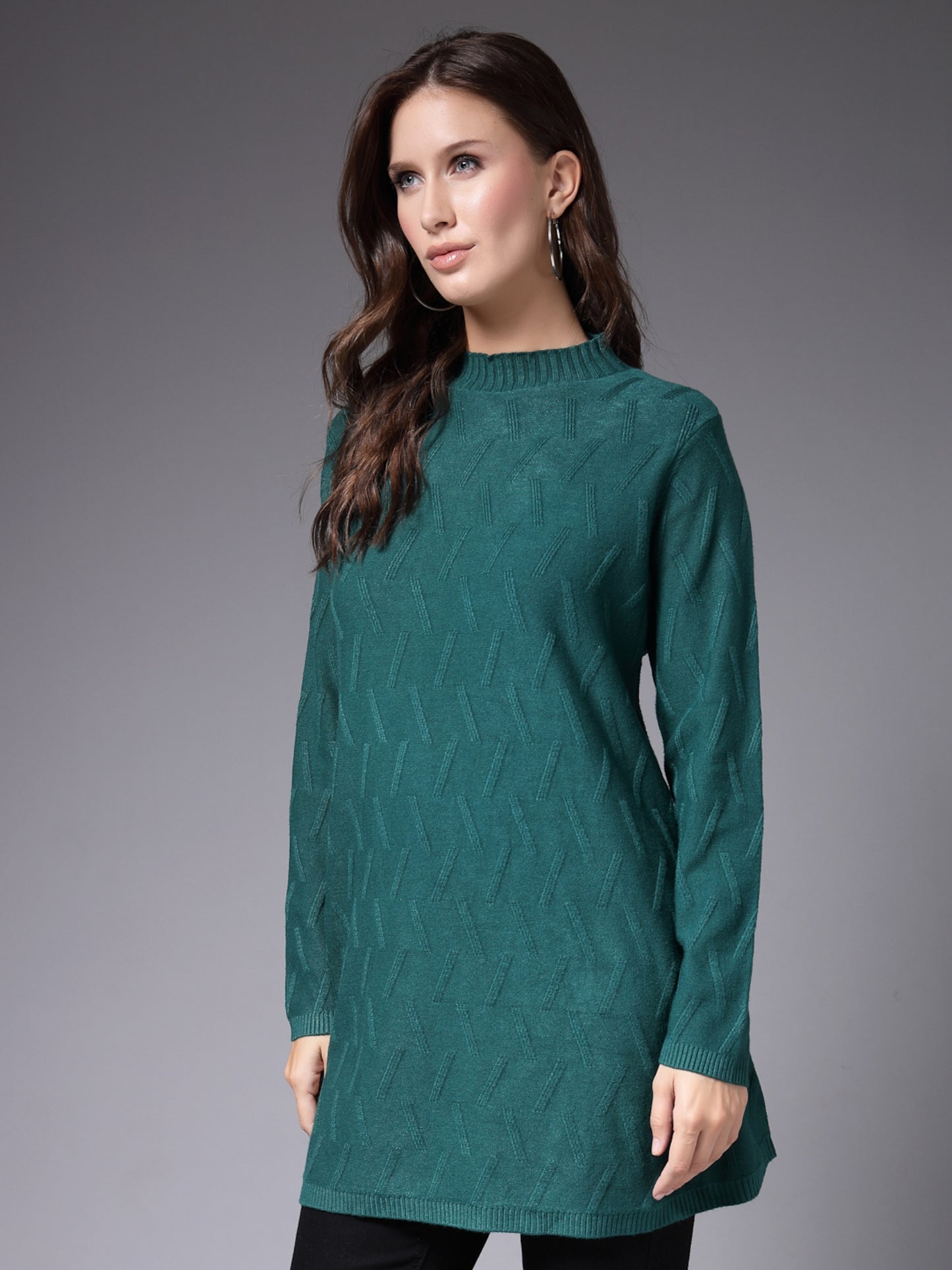 Mafadeny Women Winter Wear Green Stylished & Cosy Top