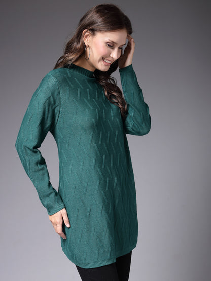 Mafadeny Women Winter Wear Green Stylished & Cosy Top