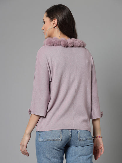 Mafadeny Women Winter Wear Mauve Stylished Top