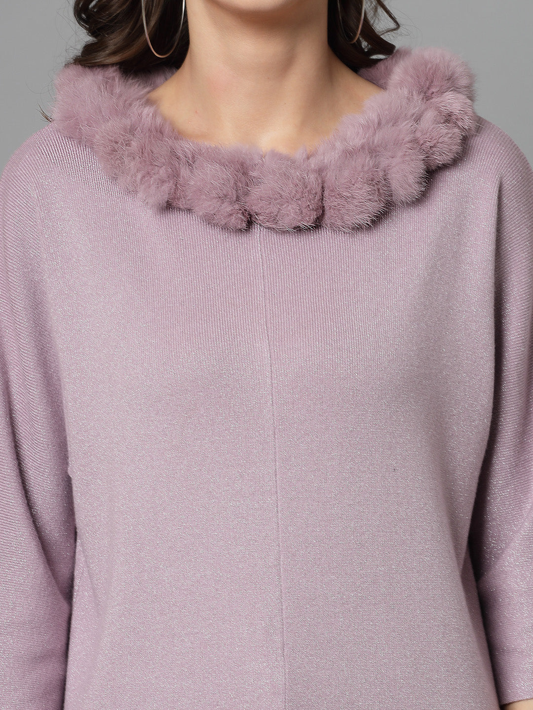 Mafadeny Women Winter Wear Mauve Stylished Top