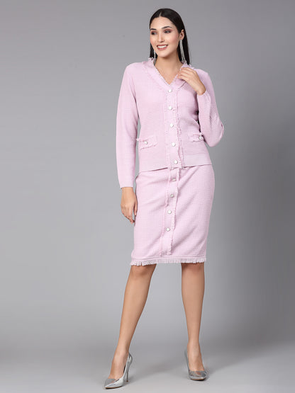 Mafadeny Women Winter Wear Pink Stylish Co-Ords Set