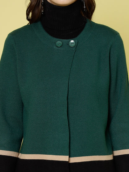 Mafadeny Women Winter Wear Green Stylished & Cosy Shrug