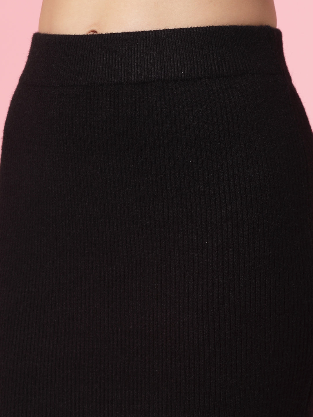 Mafadeny Women Winter Wear Black Stylish & Cosy Skirt