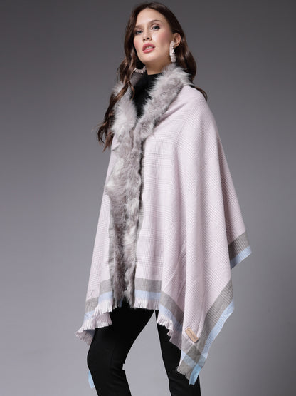 Mafadeny Women Winter Wear Grey Stylish & Cosy Ponchoo