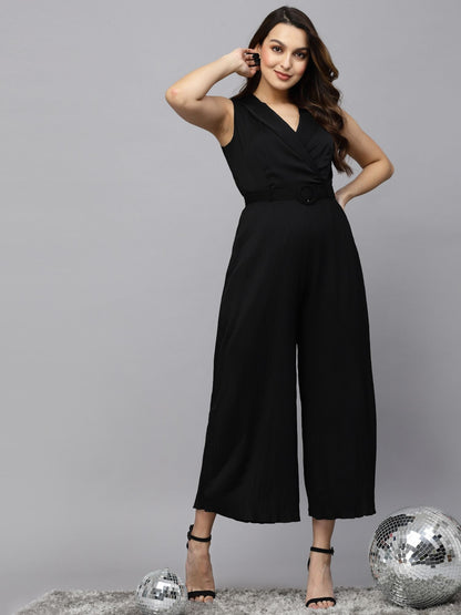 Mafadeny Winter Black Jumpsuit - Chic and Cozy for Cold Days