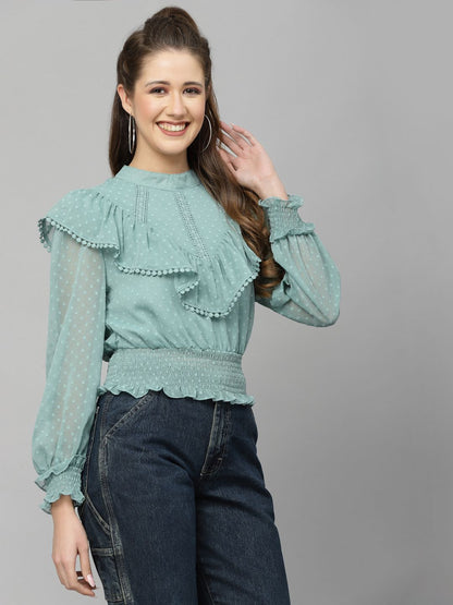 Mafadeny Green Winter Top - Warmth and Style Combined