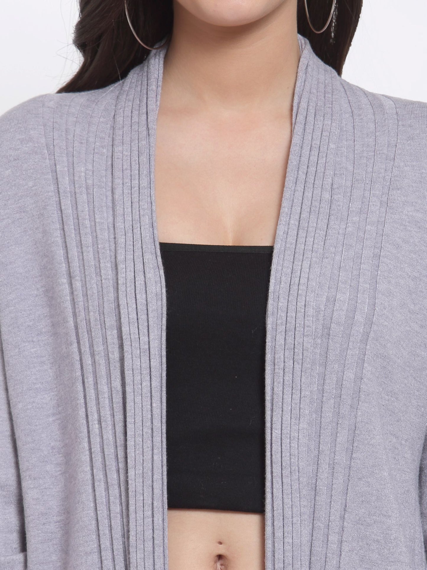 Mafadeny Winter Bliss Grey Shrug - Cozy Layering for Chilly Days