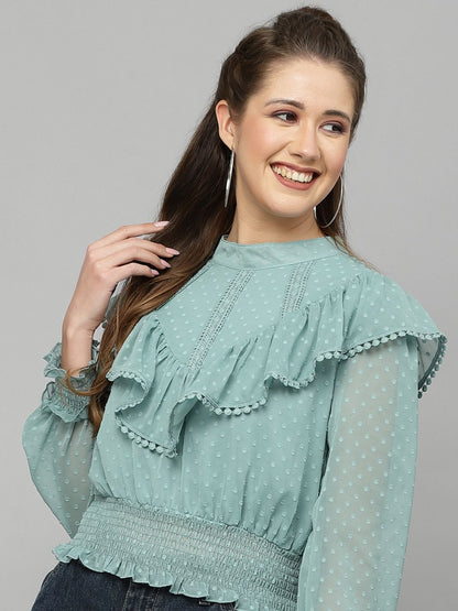 Mafadeny Green Winter Top - Warmth and Style Combined