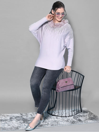 Mafadeny Mauve Winter Top - Cozy Comfort for Cold Days