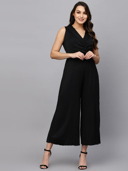 Mafadeny Winter Black Jumpsuit - Chic and Cozy for Cold Days